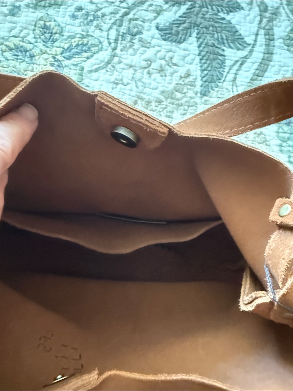 Portland Leather Suede Shoulder Hobo in Chestnut - Picture 4 of 5